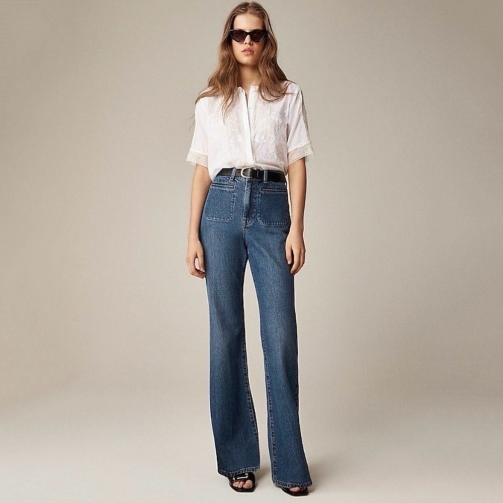 J. Crew Vintage Flare Jean ‘96 Flare Patch Pockets Blue size 29